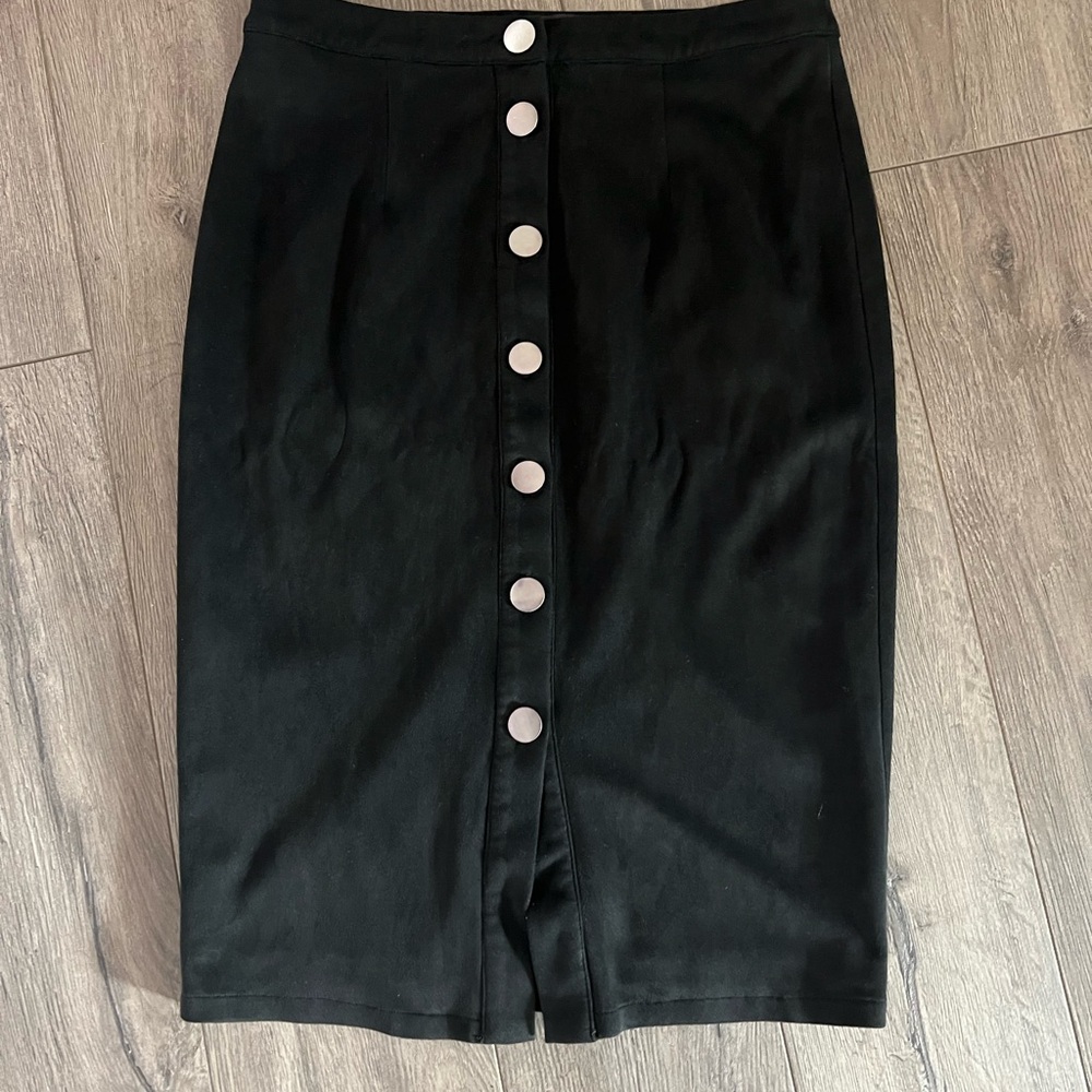 Lulu's Black Midi Pencil Skirt for Work